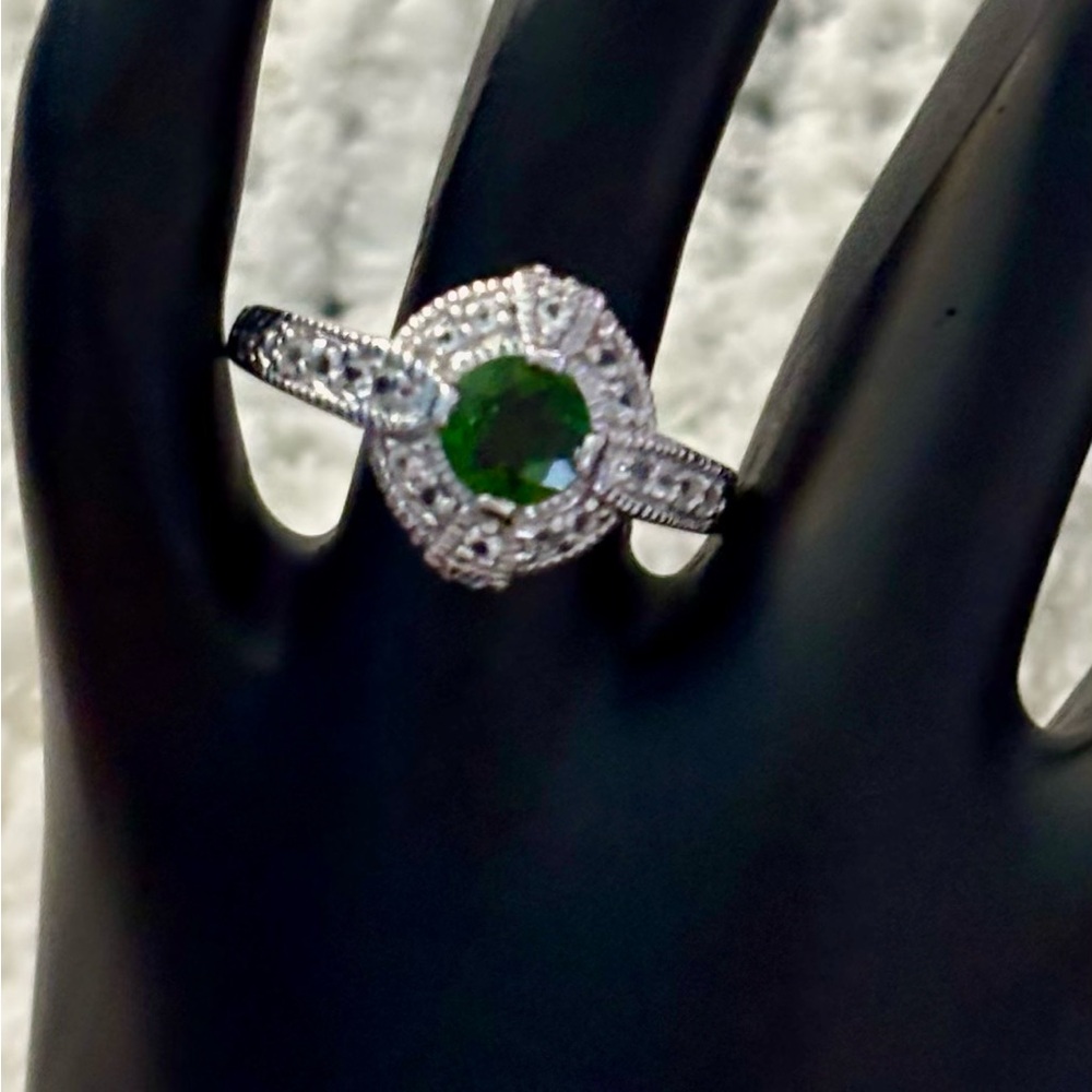 Vintage Chrome Diopside Sterling Silver Ring size 8
